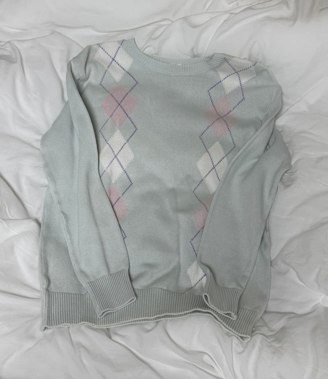 멜로즈 빈티지 아가일 니트 상품이미지1