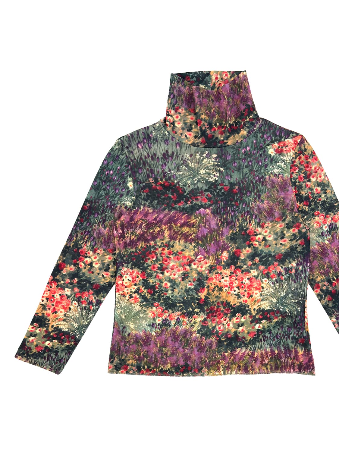Floral Mesh Turtleneck Top 상품이미지3