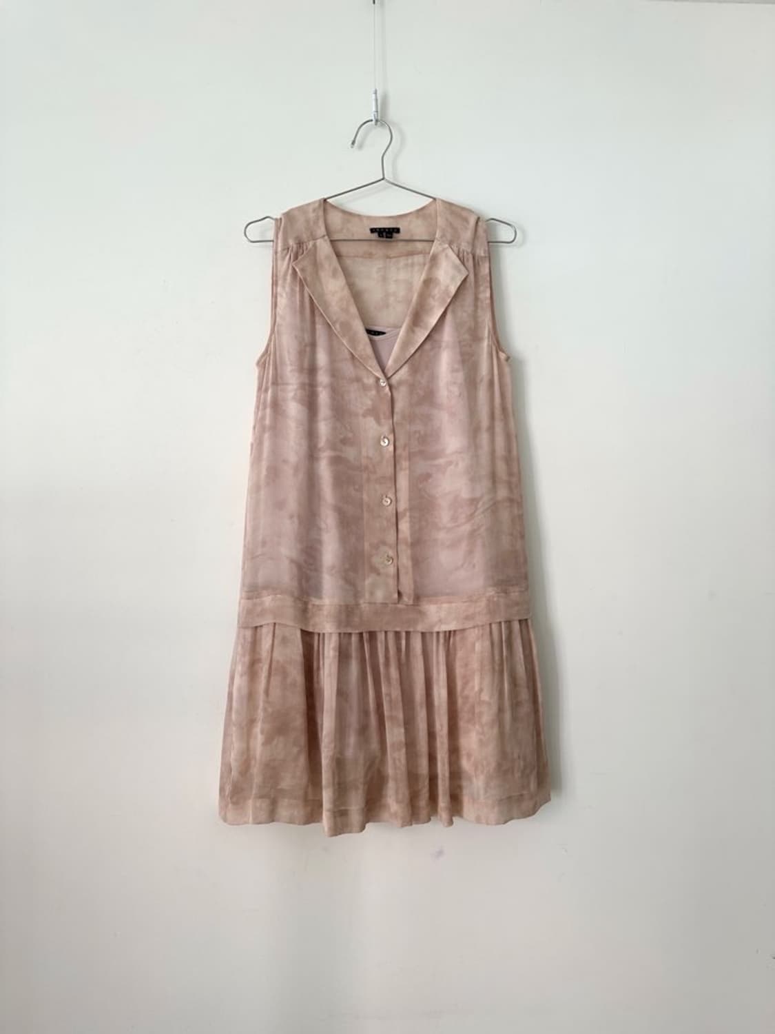 THEORY sheer art print ops / pink 상품이미지1