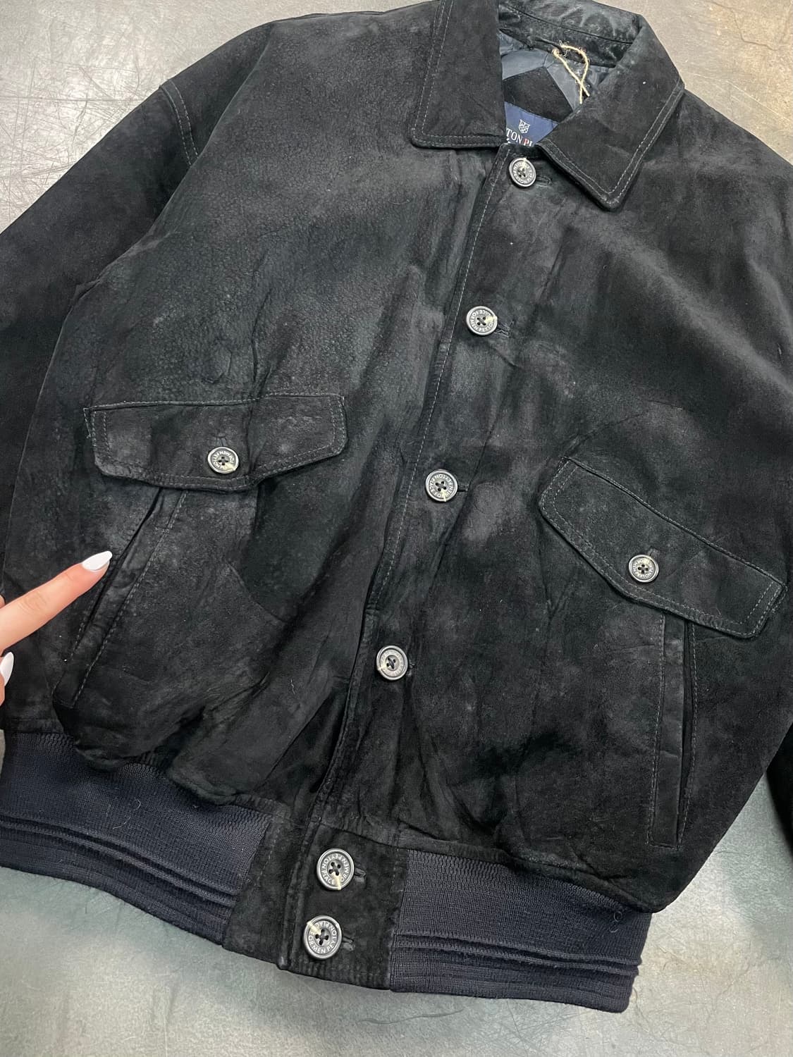 빈티지 스펠아웃 스웨이드 바시티 자켓 상품이미지5