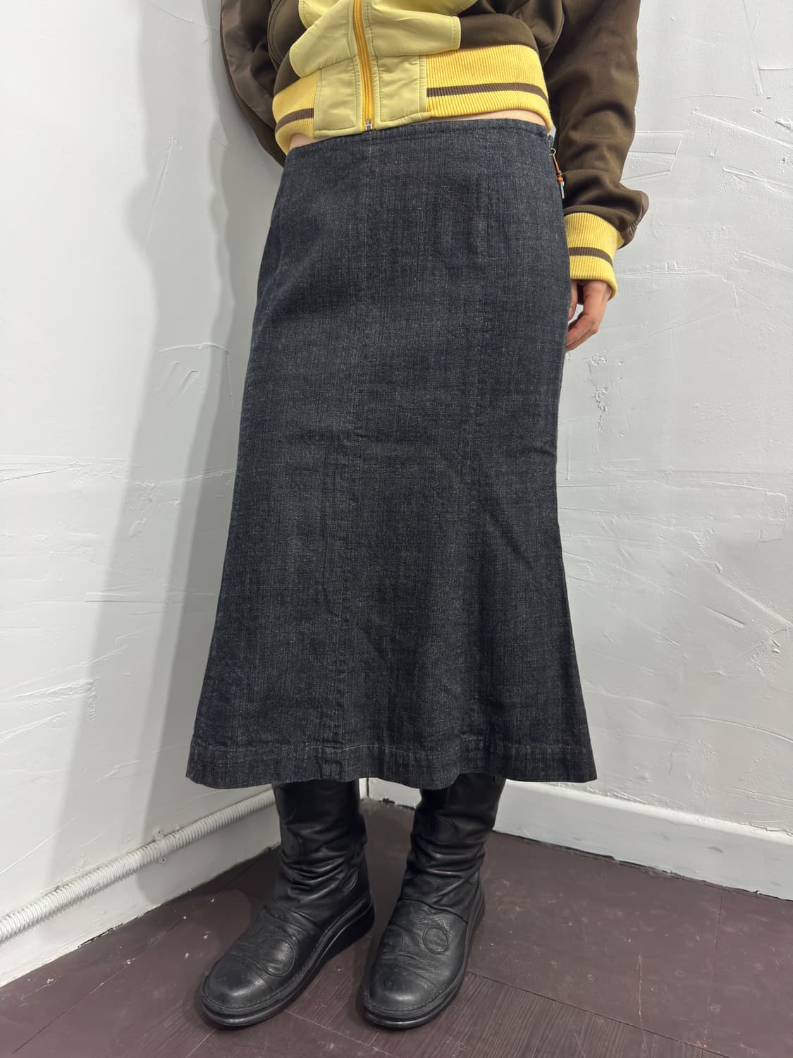 denim midi skirt 상품이미지1