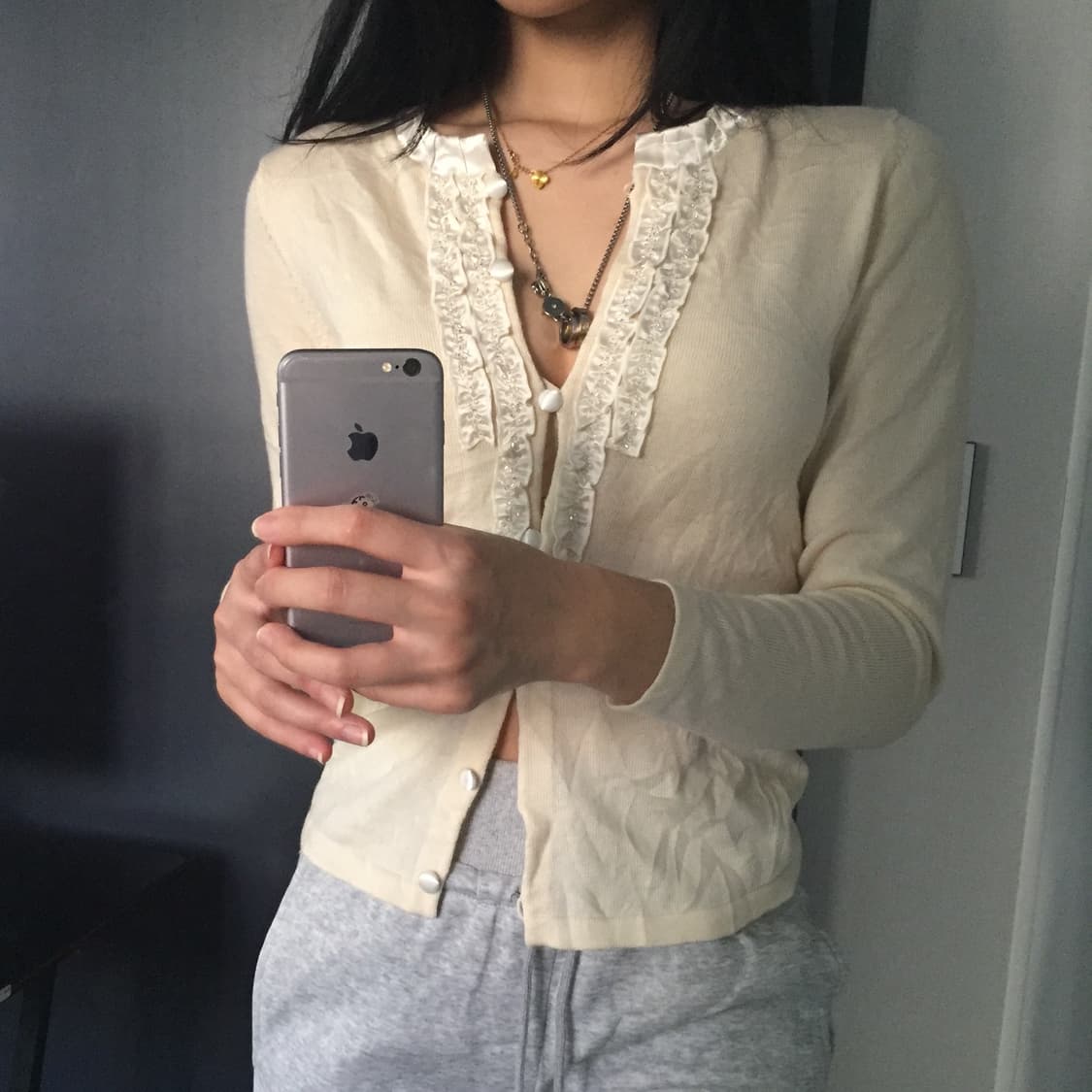 Two:c 네오갸루 모던 프릴 가디건 상품이미지3