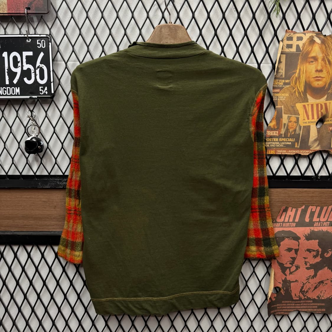 90s 이세이미야케 하이 스포팅 기어 패치워크 롱슬리브 카키 상품이미지2