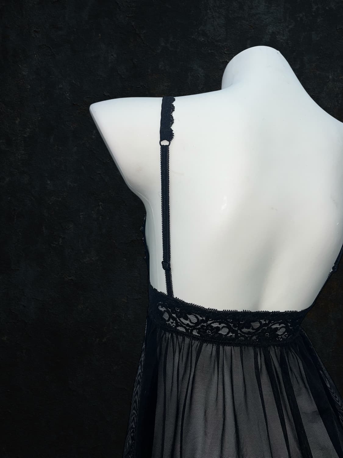 black see-through lace sleeve 상품이미지6