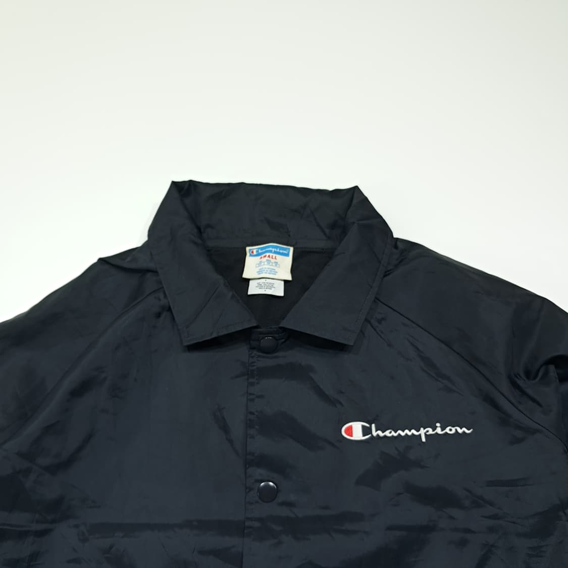 CK065 FREE 챔피온 빅로고 스트링 블랙 크롭 바람막이 코치 자켓 상품이미지2