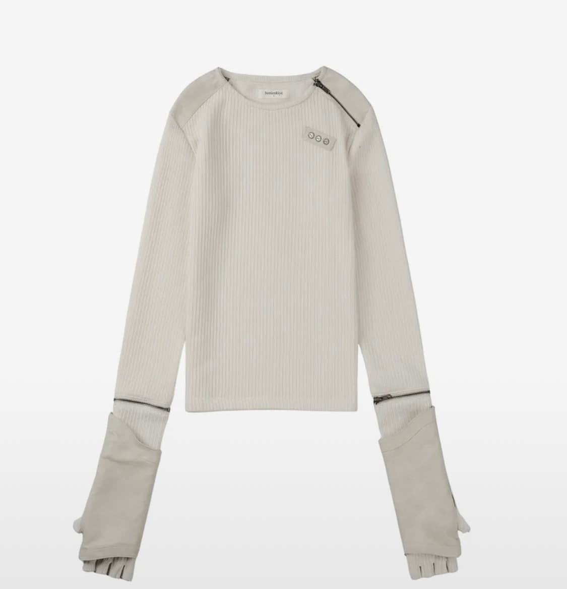 보니앤키예 Detachable Zipper Leather Top 상품이미지1