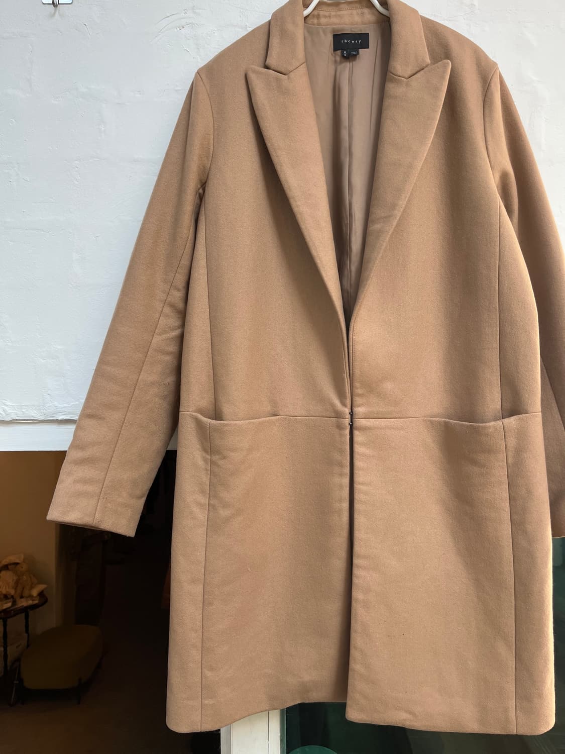 Theory 체스터필드 베이지 울 코트 M 상품이미지4