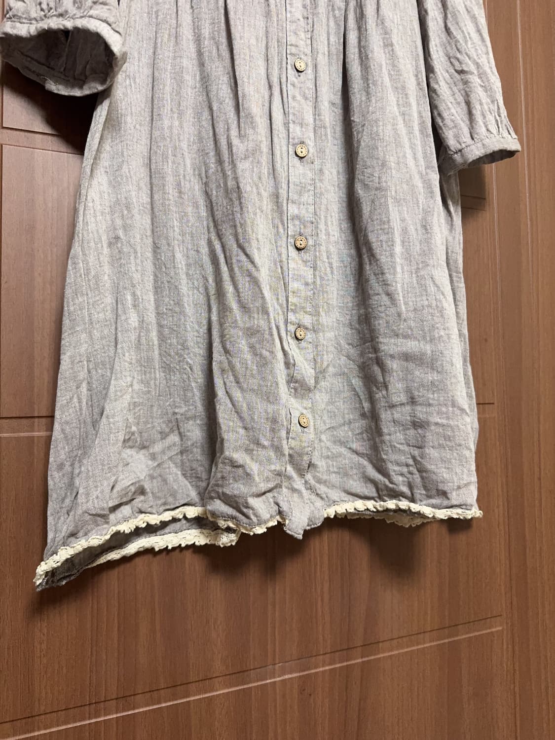 모리걸 하구미 일본 빈티지 레이스 그레이 둥근카라 홍콩 블라우스 원피스 상품이미지3