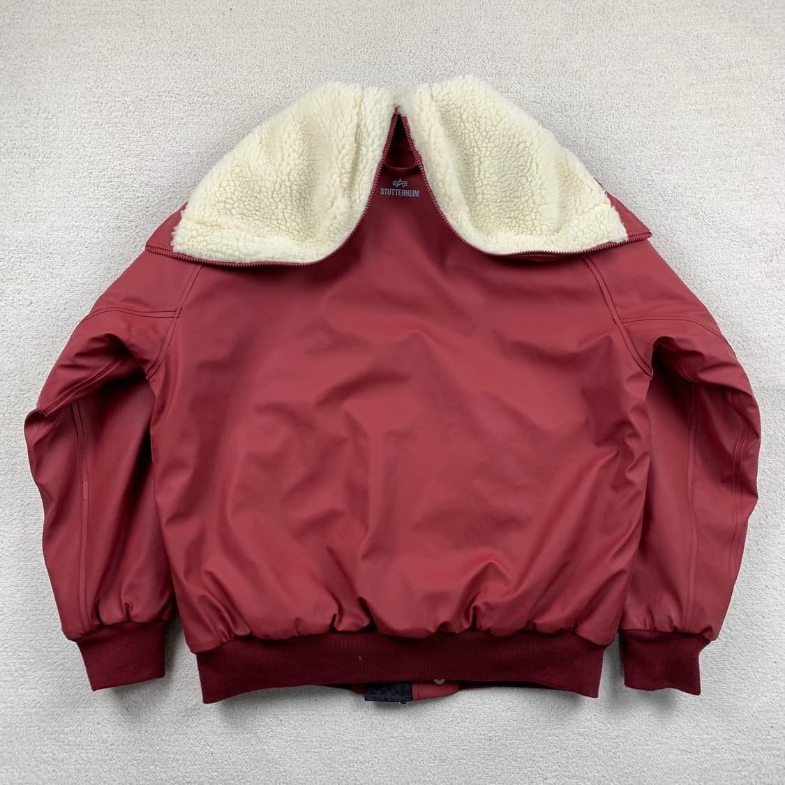 알파인더스트리 x 스투터하임 페이크 레더 N-2B 자켓 레드 상품이미지3