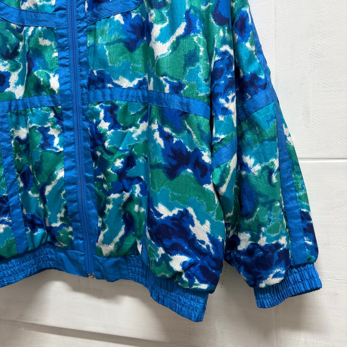 80's 드로잉 패턴 블루종 점퍼 M JPN 상품이미지4