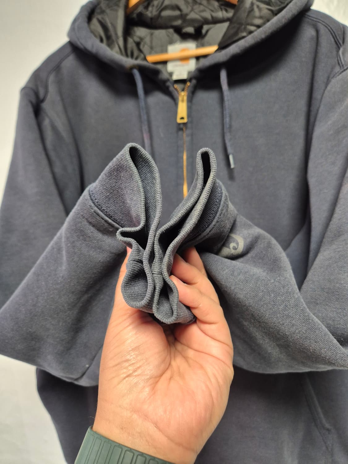 105 칼하트 후드집업 레인디펜더 네이비 XL사이즈(상태A급) 상품이미지4