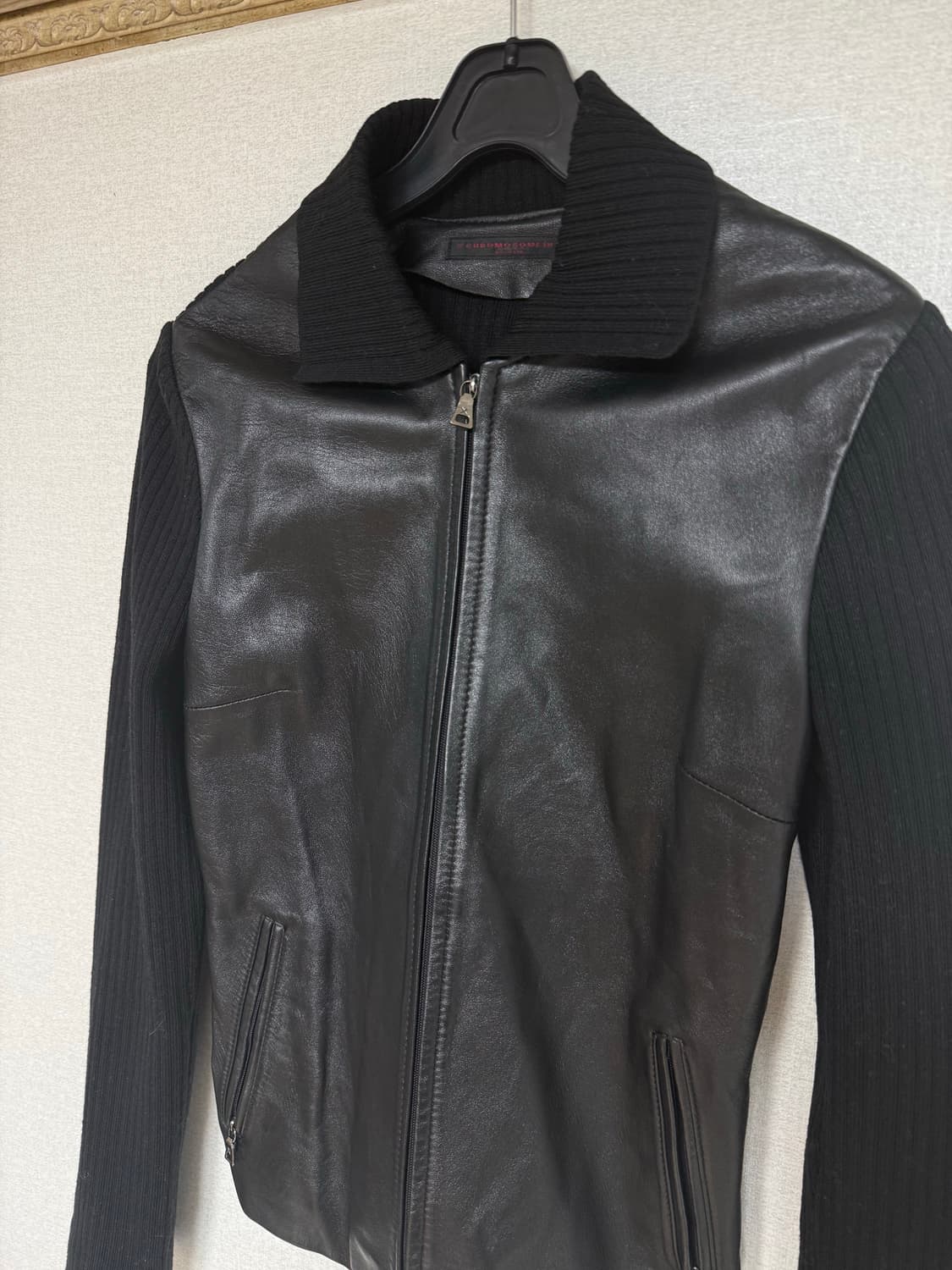 리얼 양가죽 집업 니트 상품이미지4