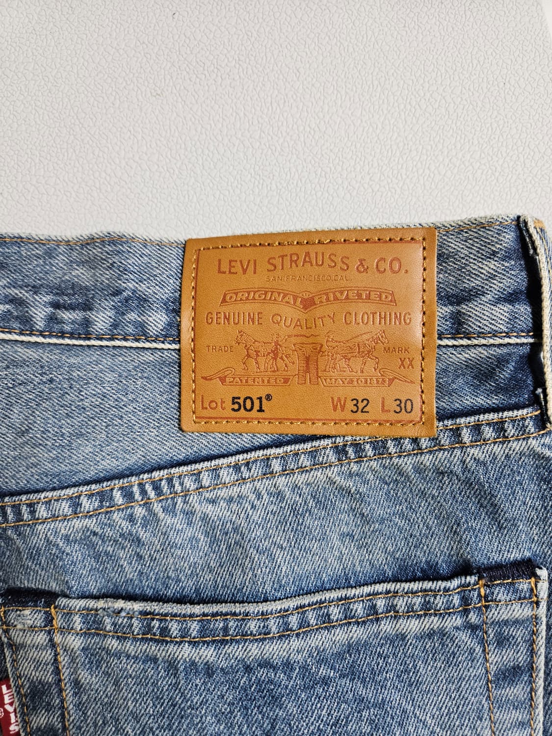 리바이스 501 터콰이즈 터키석 리벳 셀비지 데님 [32 x 30] 상품이미지6