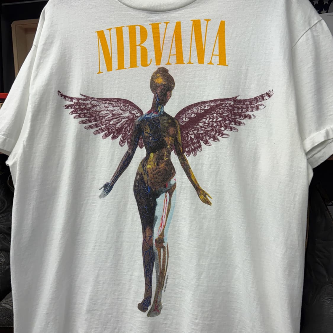 90s 너바나 In Utero '93 투어 프린팅 머천 티셔츠 N1209 상품이미지5