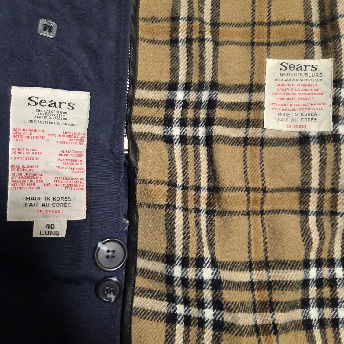 8-90s Sears 빈티지 롱코트 L-XL(100-105) 상품이미지6