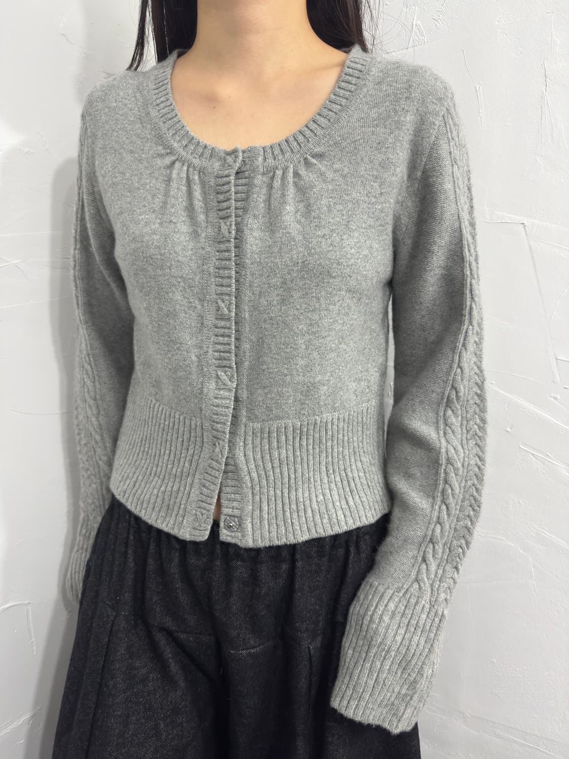 soft gray wool cardigan 상품이미지2