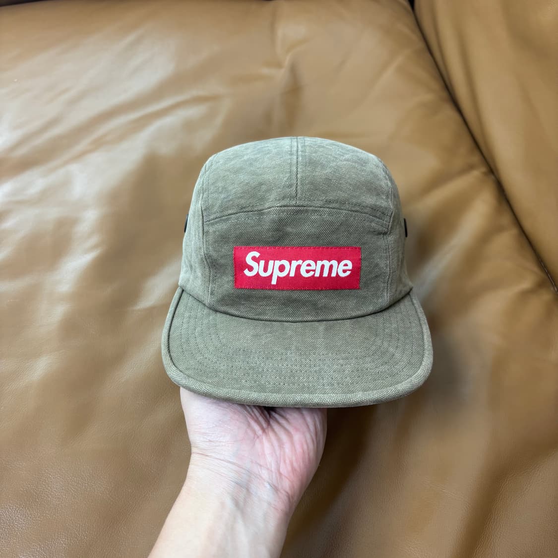 Supreme 슈프림 스톤 워시드 올리브 카키 캠프캡 모자 상품이미지2