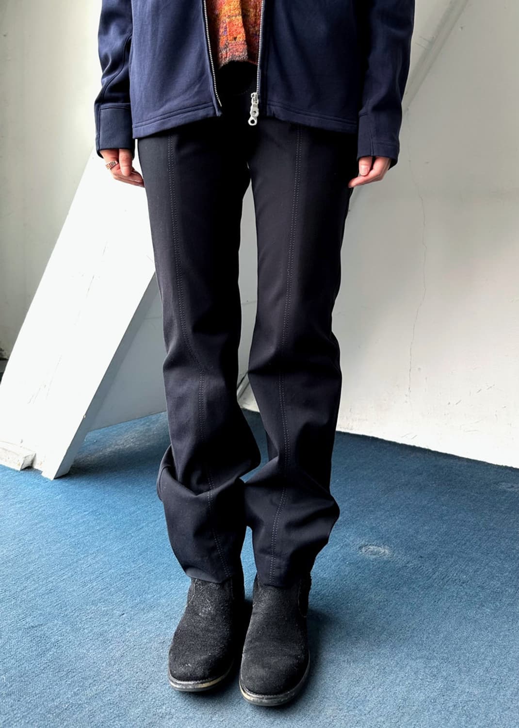 Cotton poly stretched panel trousers 상품이미지7