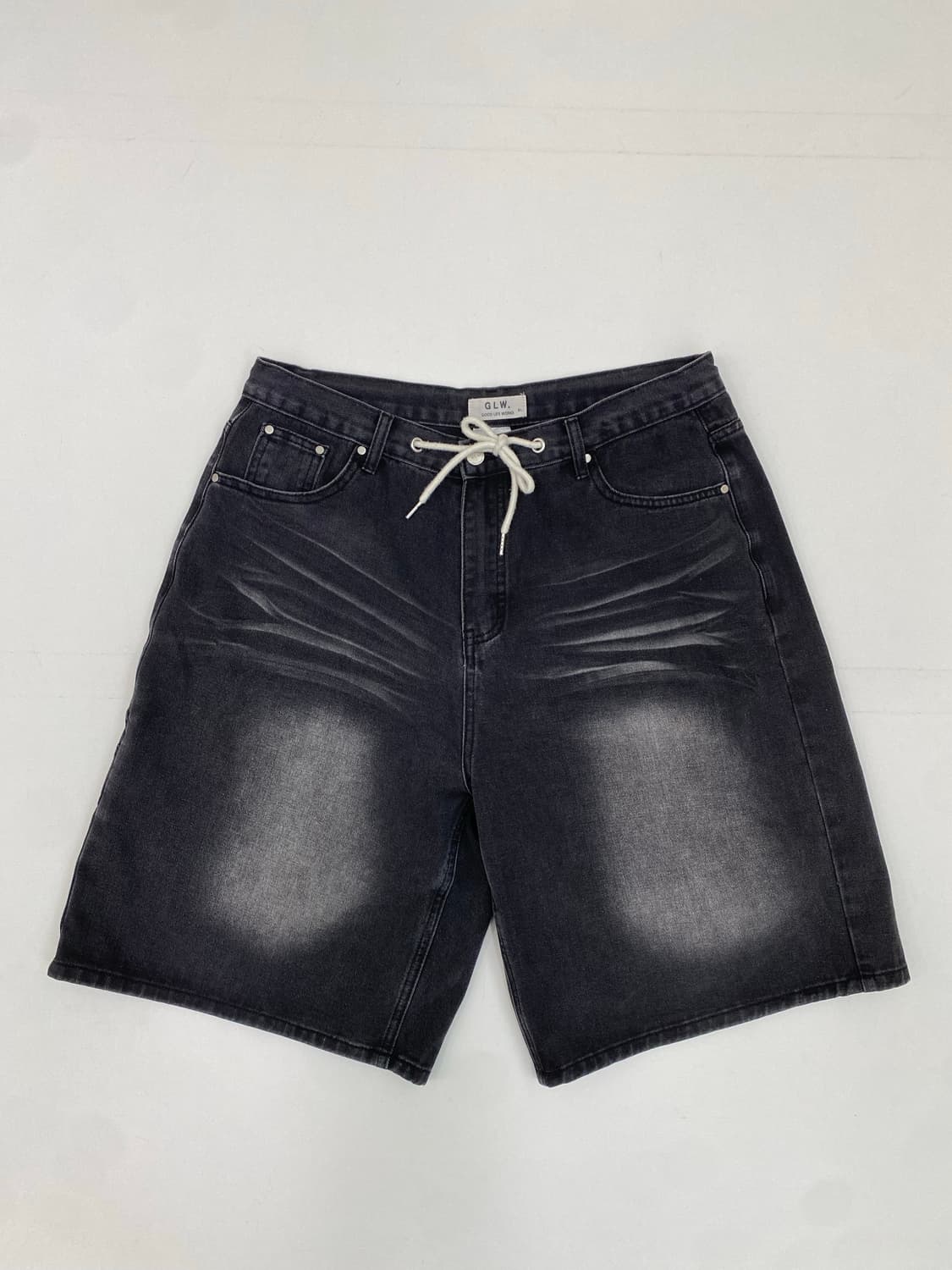 GLW 블랙 데님 반바지 (xl) 상품이미지1