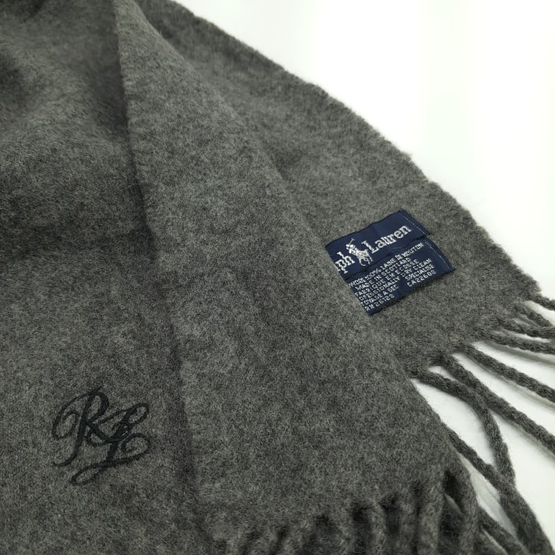 MX143 폴로 랄프로렌 그레이 램스울 목도리 머플러 상품이미지4