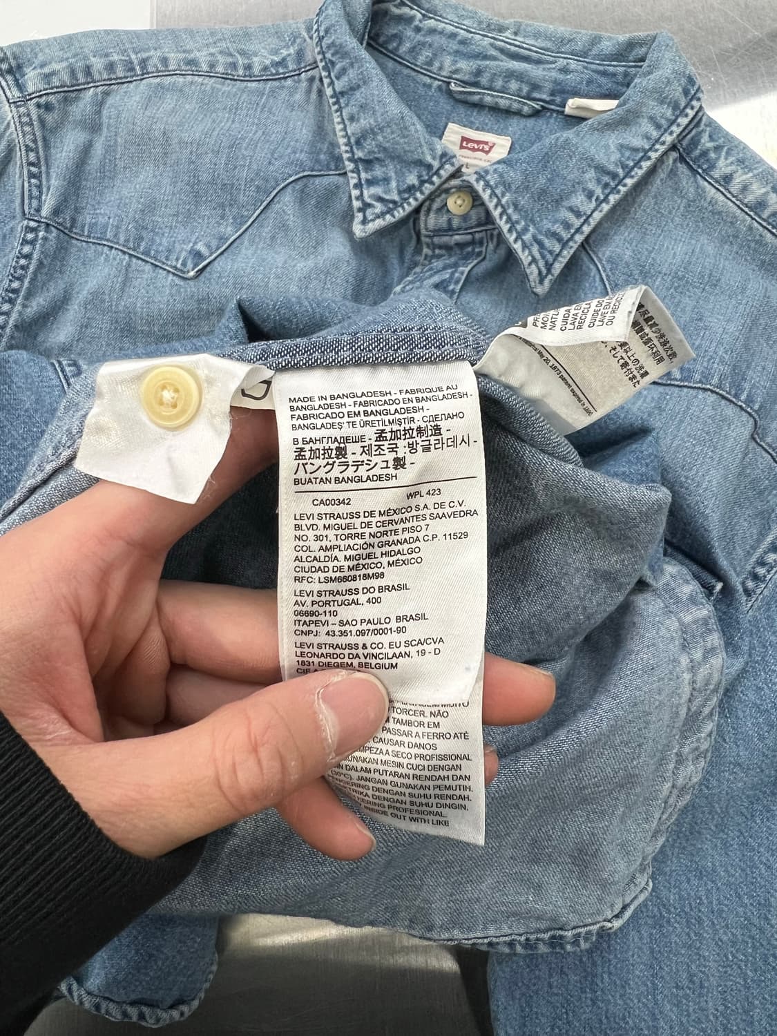 리바이스 레드탭 연청 웨스턴 스탠다드 데님 셔츠 상품이미지8