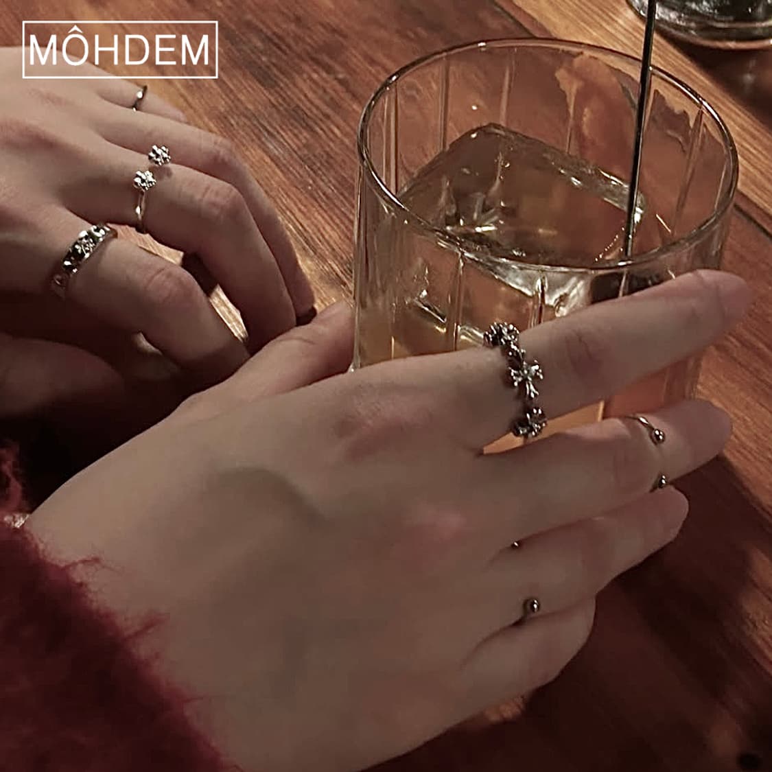 [Unisex] 크로스 크롬 실버 반지 상품이미지1