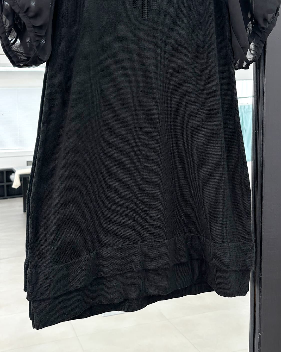 Provador시스루 퍼프 소매 백 리본 니트 탑 상품이미지7