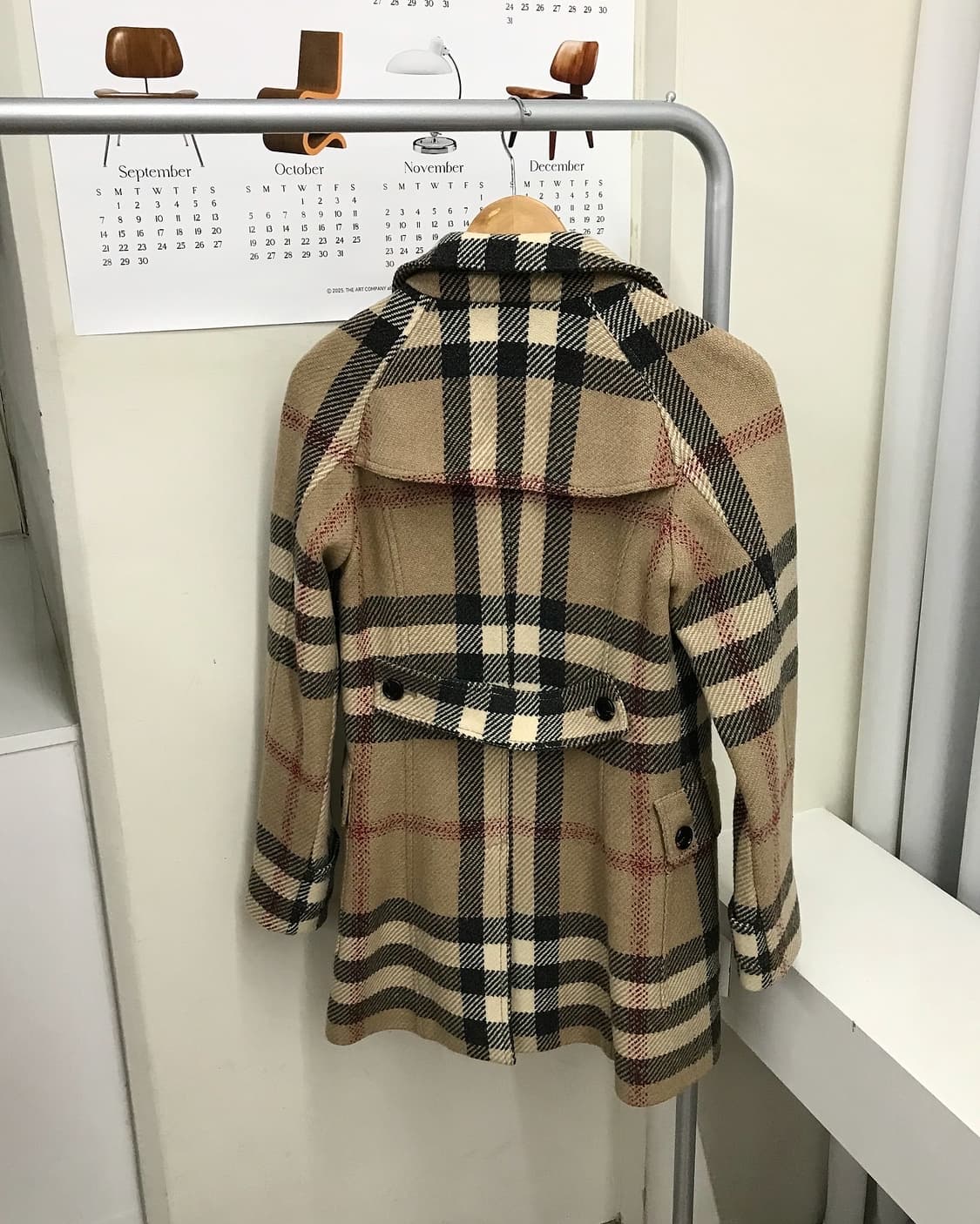 버버리 노바체크 울 더블 코트 상품이미지5