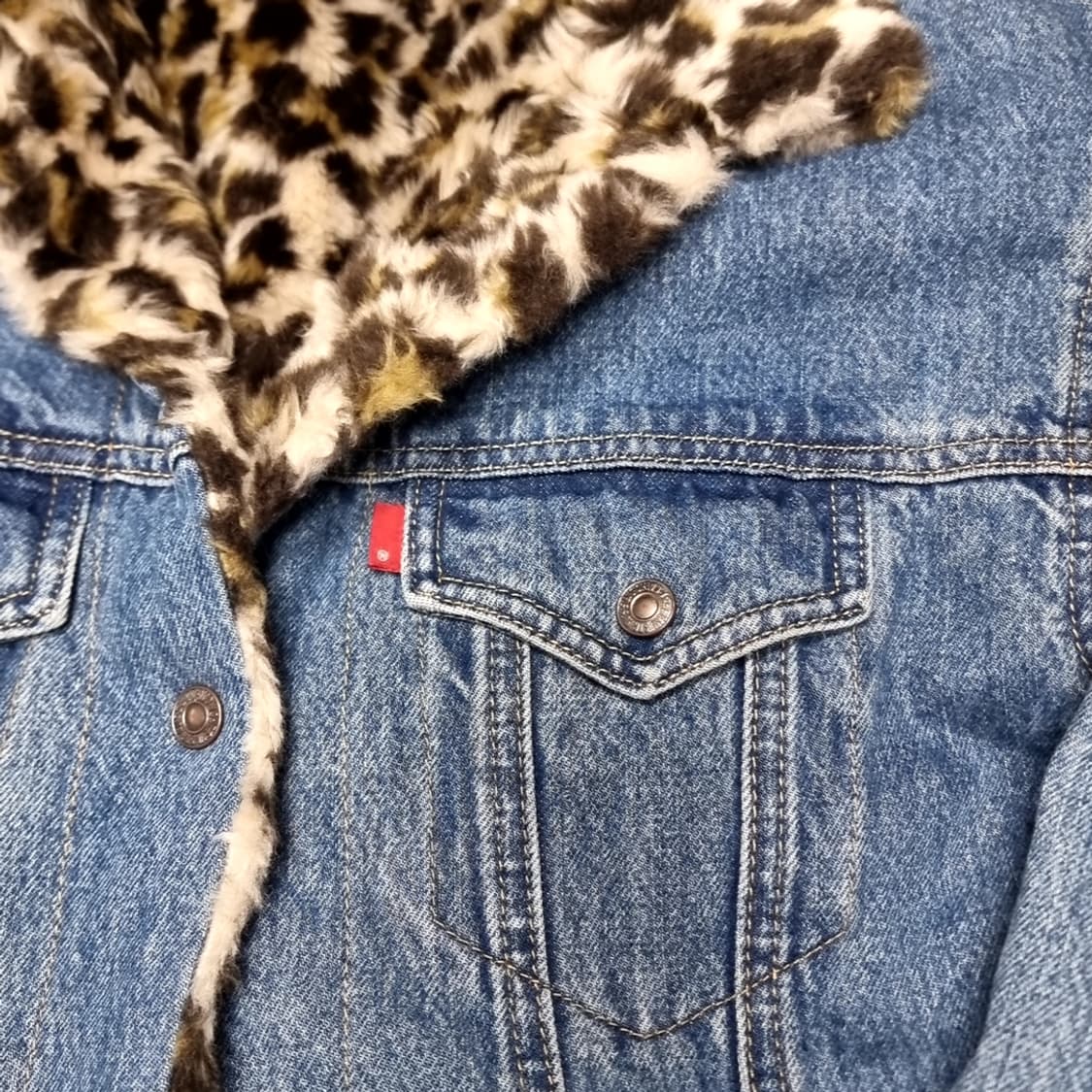 리바이스 데님 자켓 레오파드 퍼 카라(s) 상품이미지2