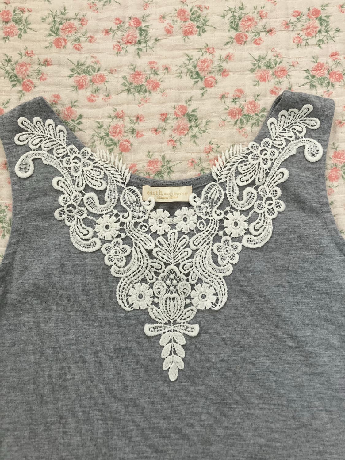 빈티지 어스 뮤직 그레이 크로셰 슬리브리스 1087 모리걸 y2k 스트릿 상품이미지6