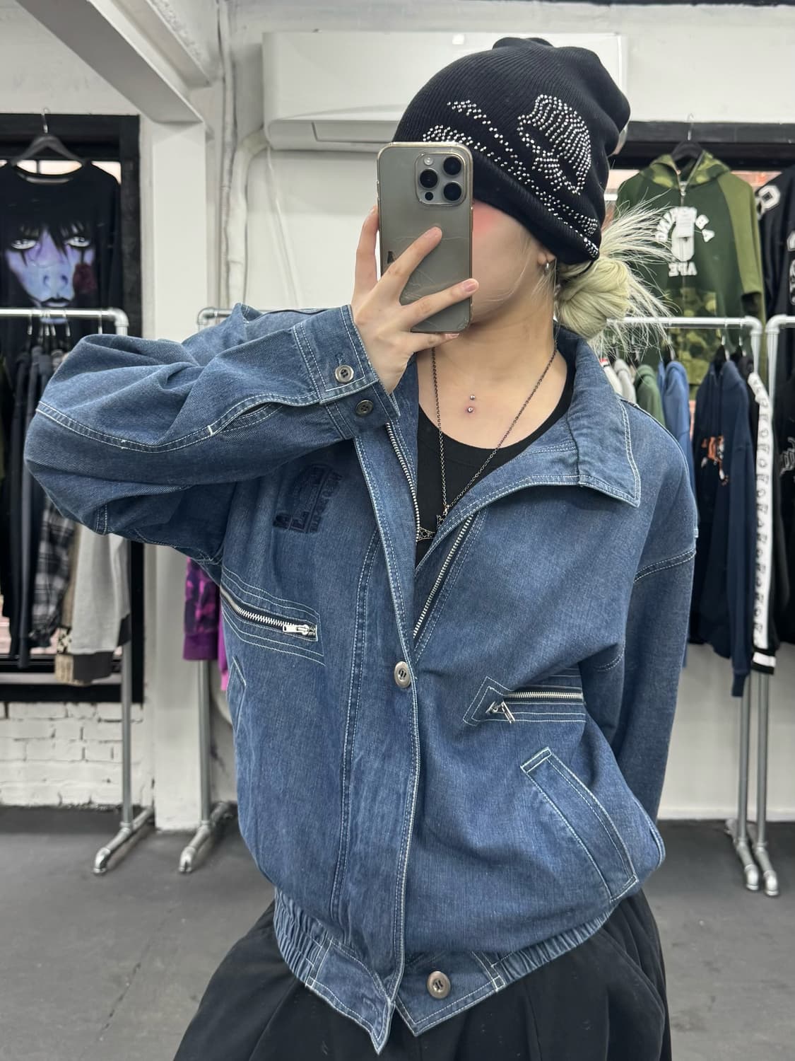 PAGELO 데님 블루종 자켓 상품이미지4