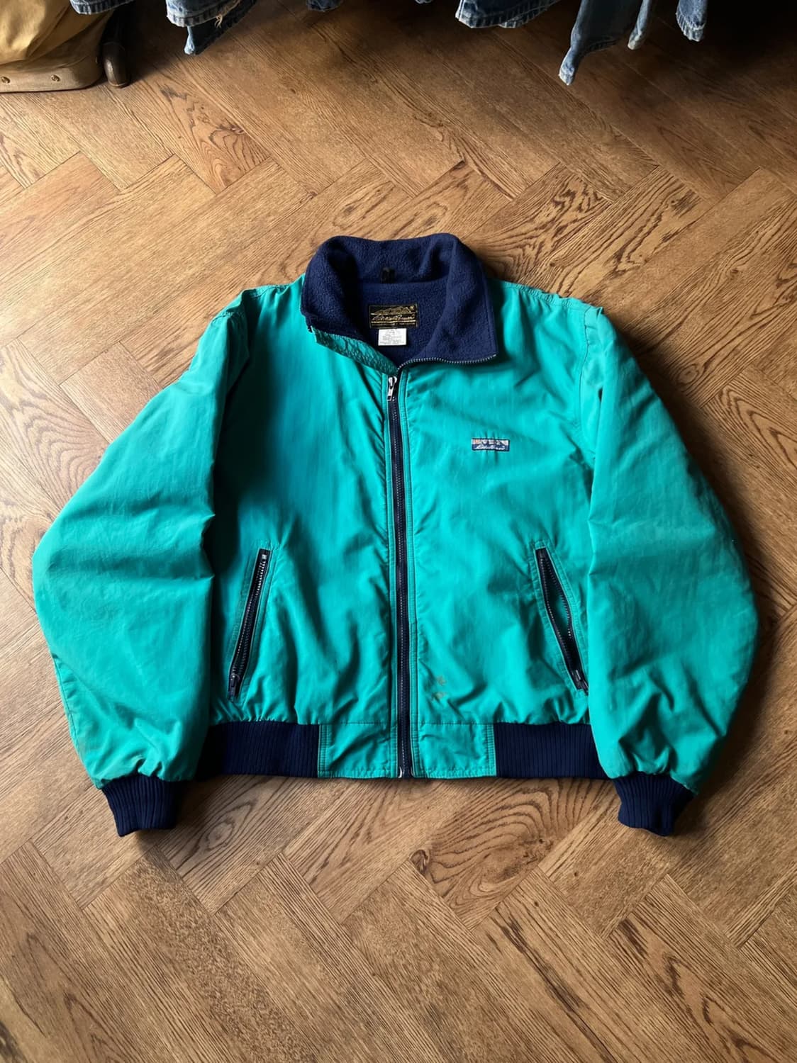 [XL]80's 에디바우어 Made in USA 나일론 쉘드 웜업 자켓 상품이미지1