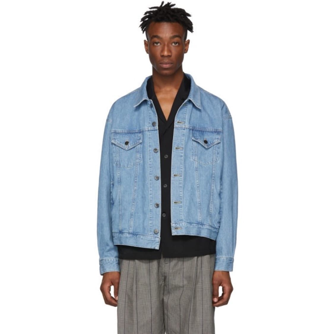 다이어트 부처 슬림 스킨 DBSS 비대칭 데님 트러커 자켓 상품이미지3