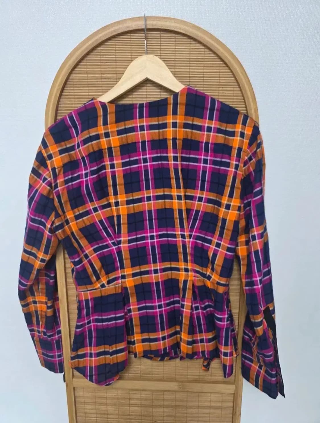 럭키슈에뜨 체크 랩자켓 36 / 플레어 페플럼 핏 / 셔츠자켓 상품이미지2