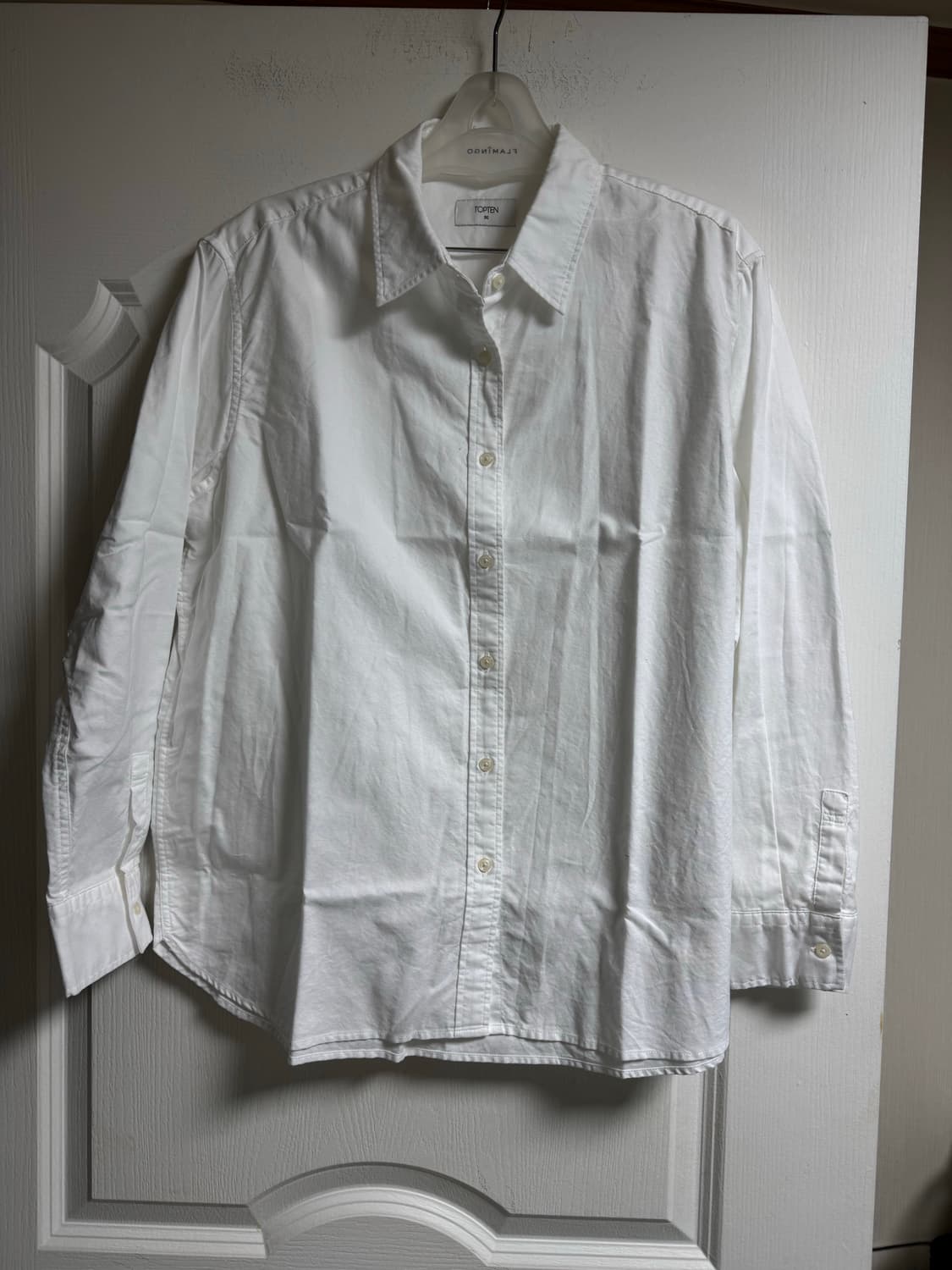 탑텐 여성 옥스포드 루즈핏 셔츠 - 화이트 90 S사이즈  상품이미지1