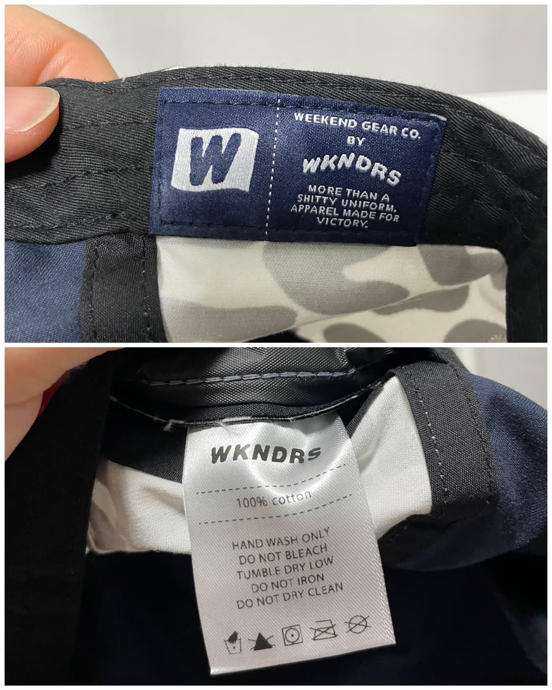 (1회 착용) 위캔더스 스트링 패턴 캠프캡 모자 _ 네이비 상품이미지10