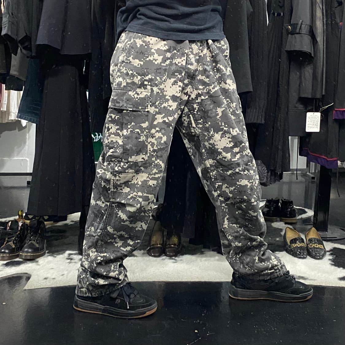 Japanese vtg 핀턱 디테일 카모 카고팬츠 상품이미지2