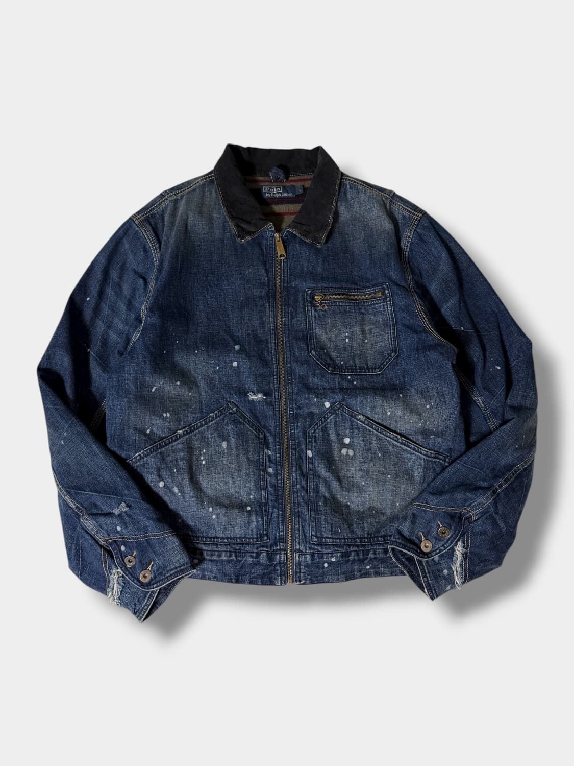 폴로 랄프로렌 40‘s 루즈핏 페인팅 코듀로이 데님 자켓  상품이미지1