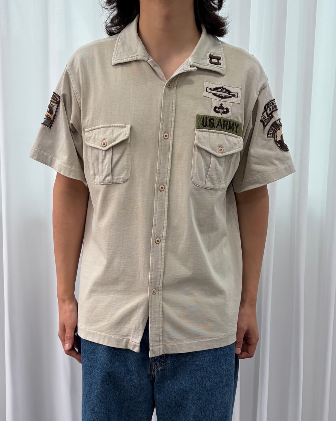 [M]아비렉스 밀리터리 스판덱스 반팔 셔츠 상품이미지5