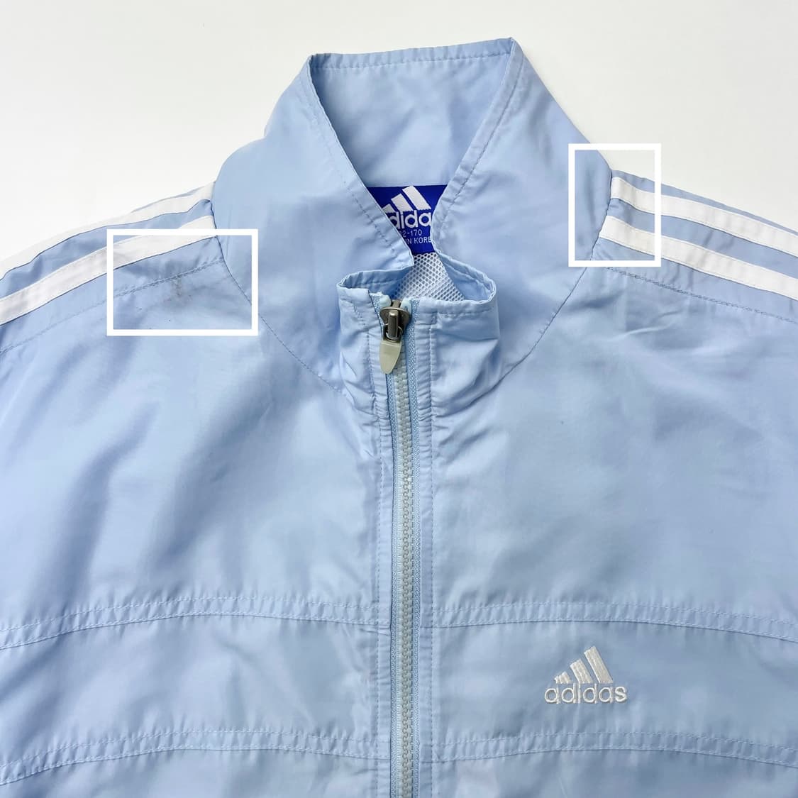 [중고] 아디다스 삼선 바람막이 하늘색 상품이미지4