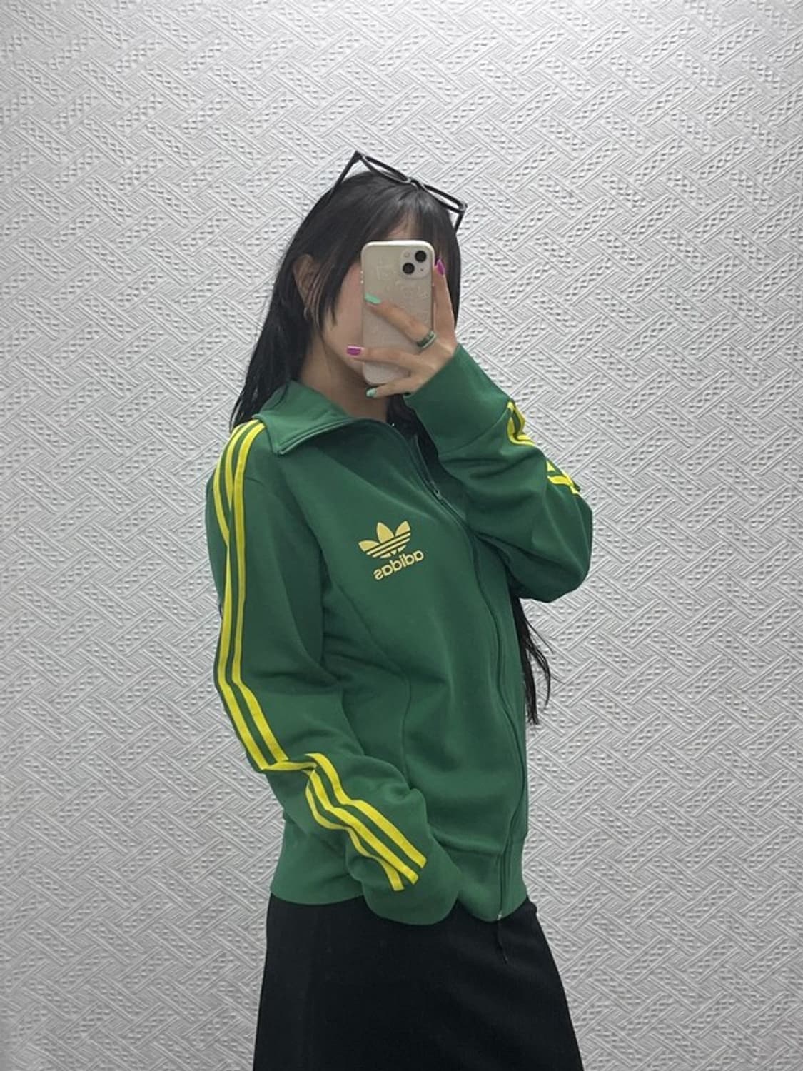 아디다스 올드스쿨 Y2K 옐로우그린 져지 집업 105 C07059 상품이미지2