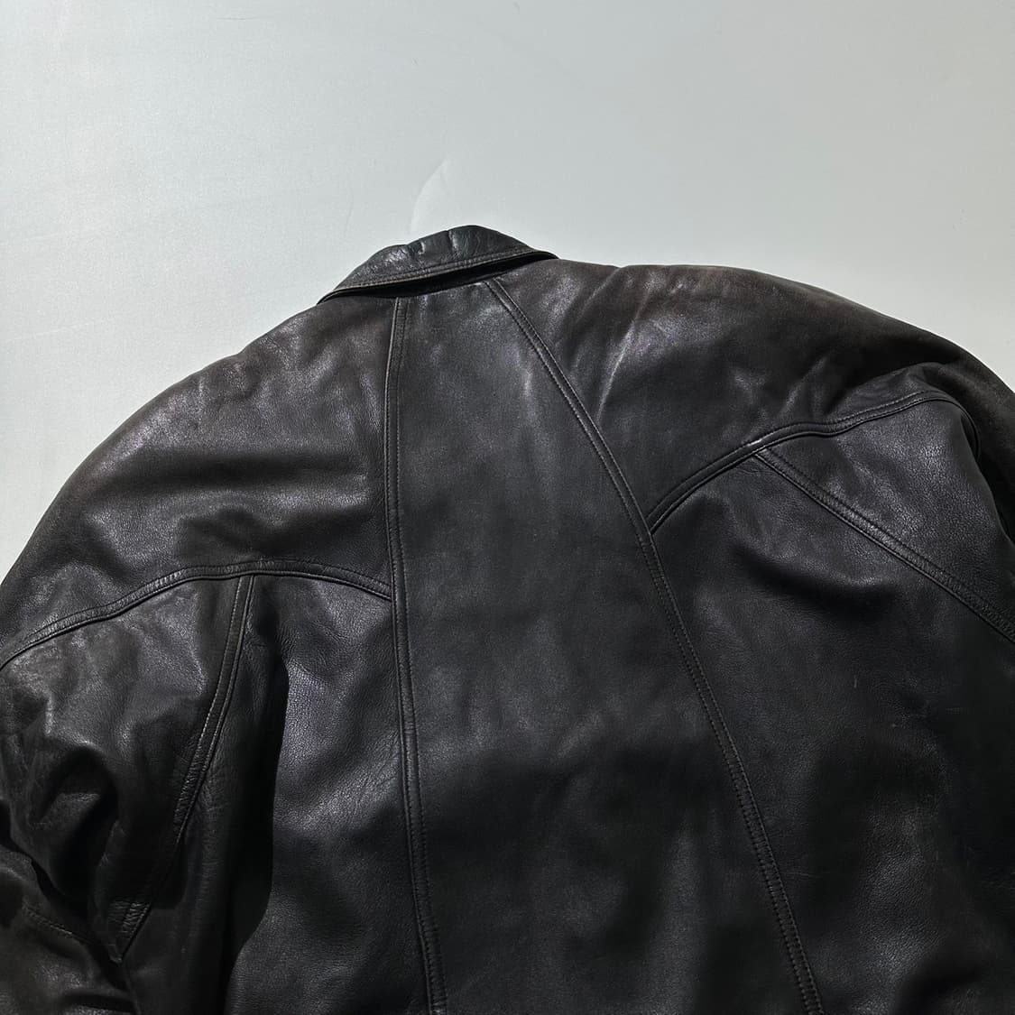 Disco 램스킨 양가죽 레더 봄버 싱글 자켓 상품이미지7