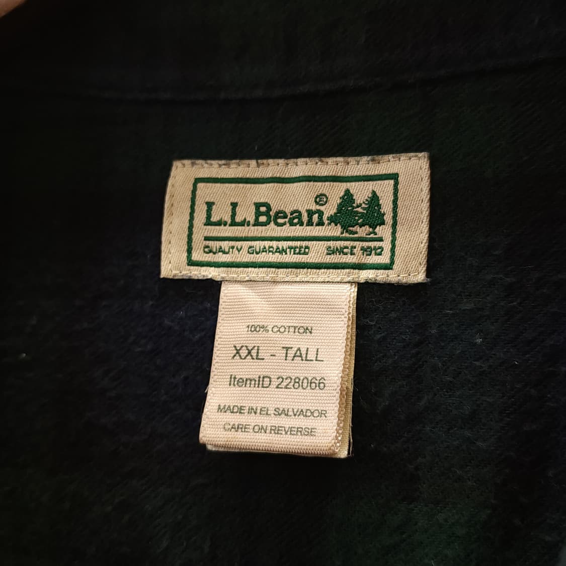 90s 엘엘빈 체크셔츠 플란넬 셔츠 헤비코튼 빅셔츠 블랙와치 xxl 상품이미지6