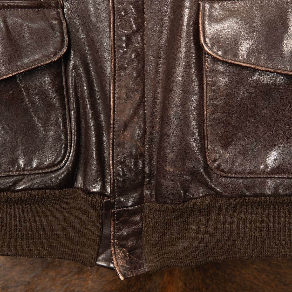 [42] 80s 아비렉스 A-2 카프스킨 레더 플라이트 자켓  상품이미지5