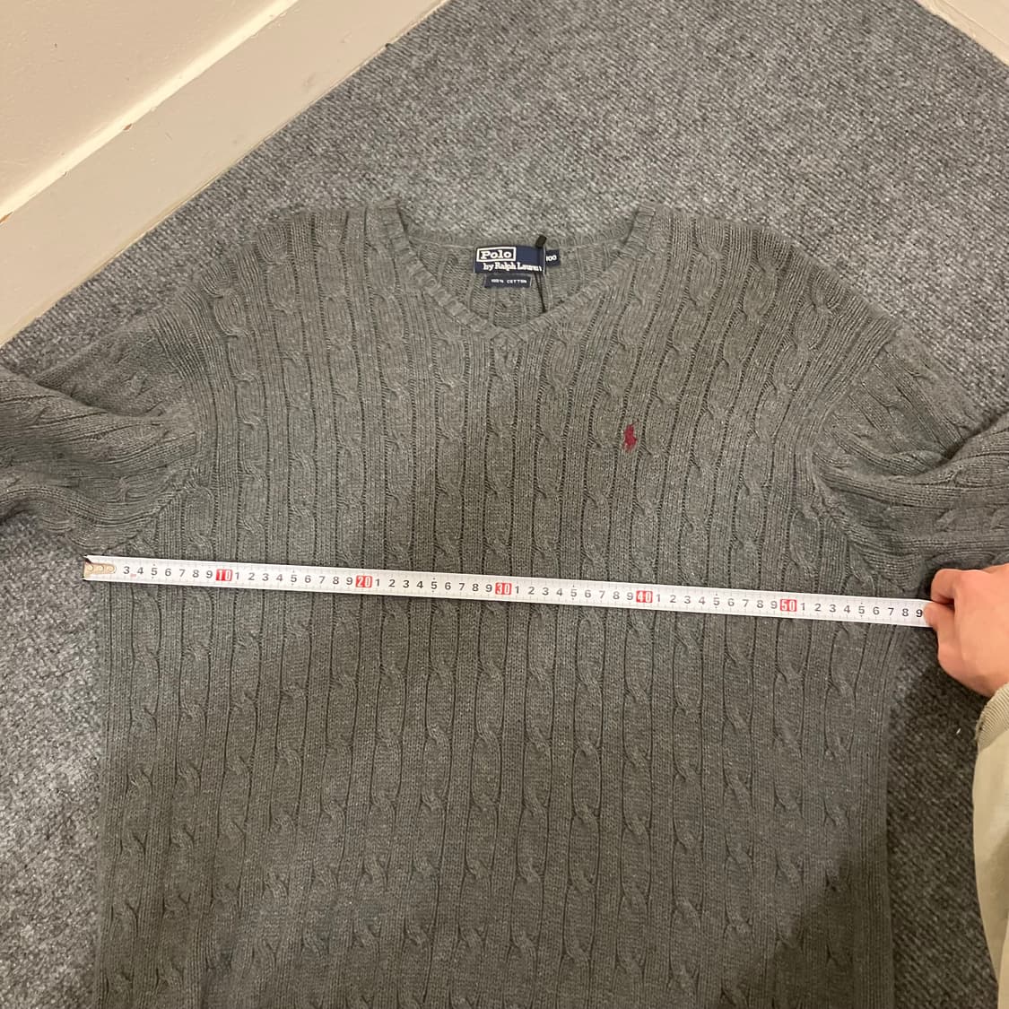 N130 폴로 니트 케이블 꽈배기 그레이 상품이미지5