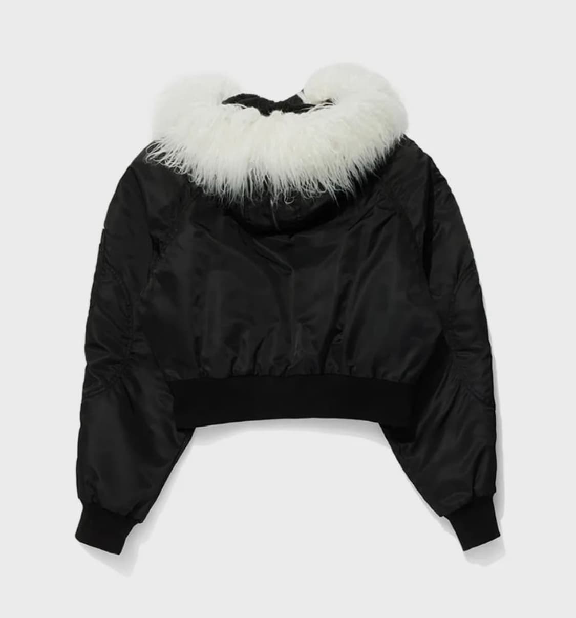 open yy faux fur zipper hood ma1 (black) 상품이미지2