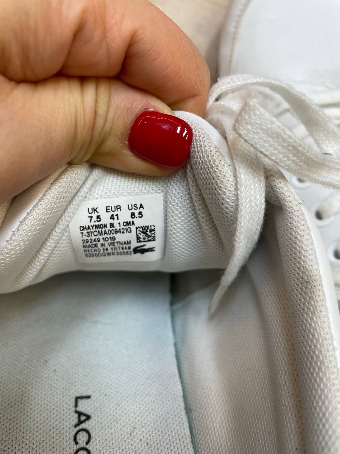 라코스테 흰색 스니커즈270mm 상품이미지7