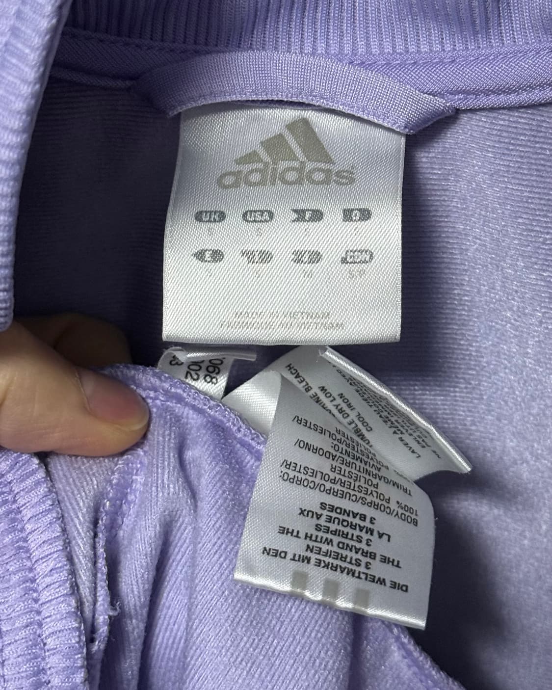 아디다스 연 보라 블랙 져지 트랙탑 집업 S 90 자켓 삼선 요가 런닝 상품이미지6