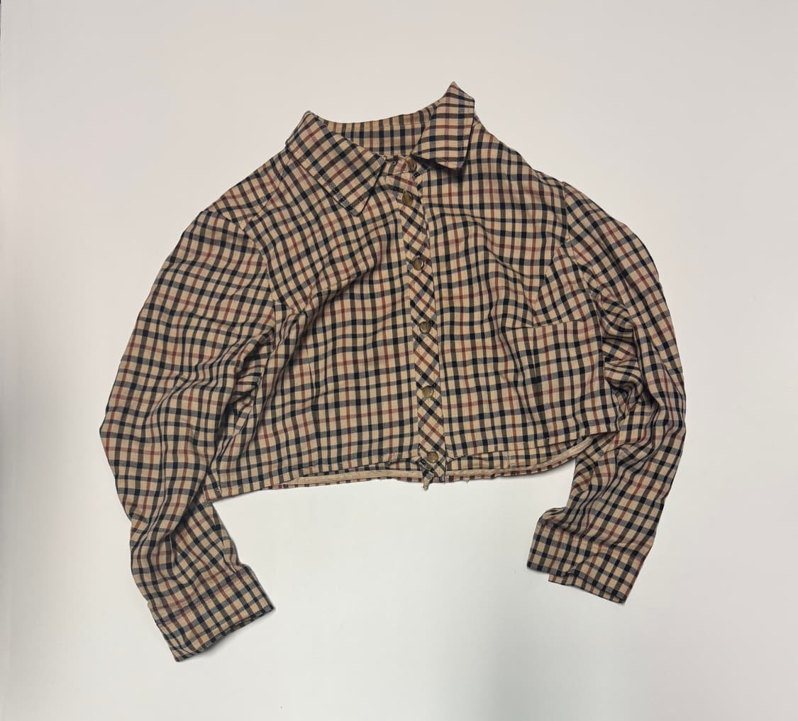 여성 닥스 daks 커스텀 시그니처 크롭 체크 셔츠 상품이미지1