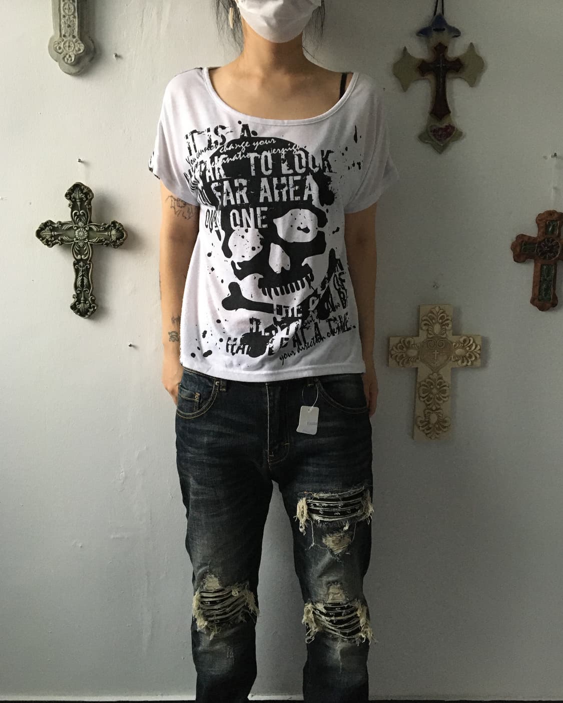 Skull printing t shirt 상품이미지1